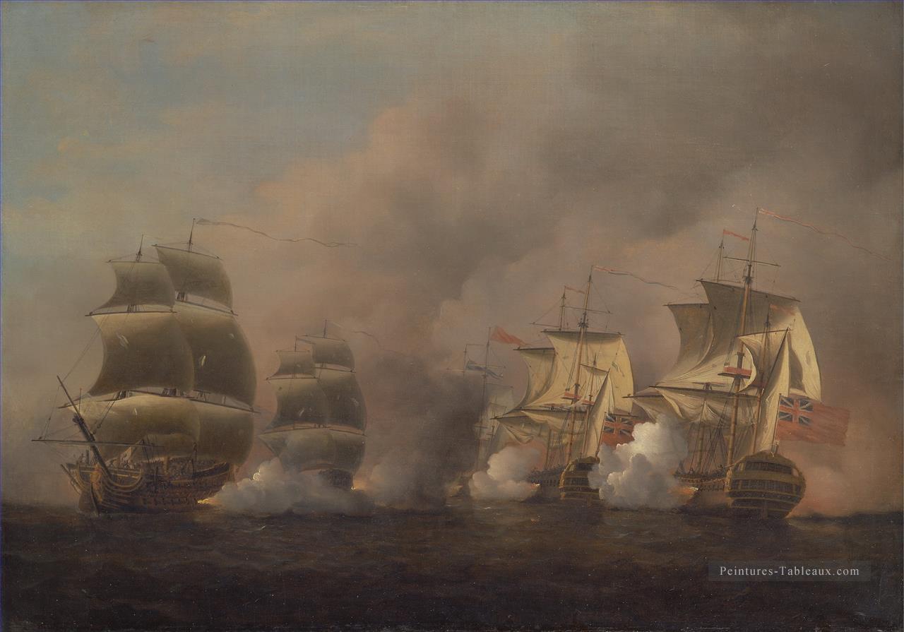Samuel Scott Action au large du Cap de Bonne Espérance Batailles navale Peintures à l'huile